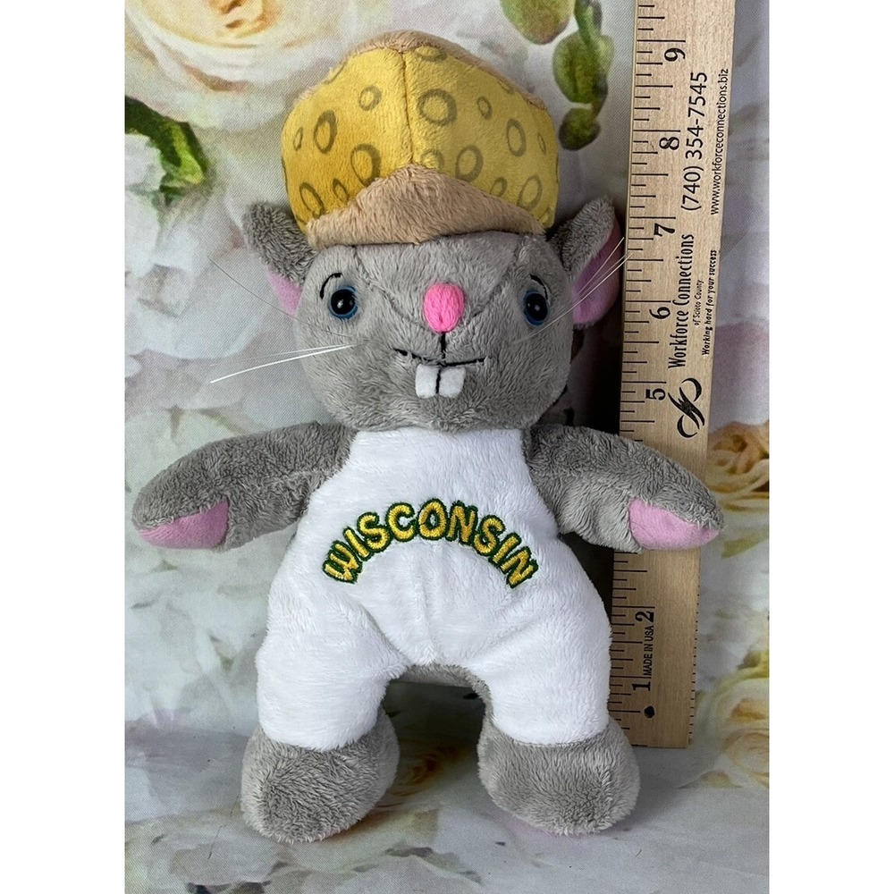 Wisconsin Mouse Cheese Head Plush Souvies Soft Toy Souvenir Stuffed Animal 2016